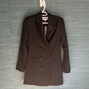 Steve Madden Charcoal Women's Double-Breasted Blazer